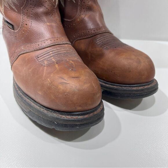 ARIAT Men’s H2O WORKHOG WESTERN WORK BOOTS - COMPOSITE TOE Brown Leather… - Picture 6 of 11